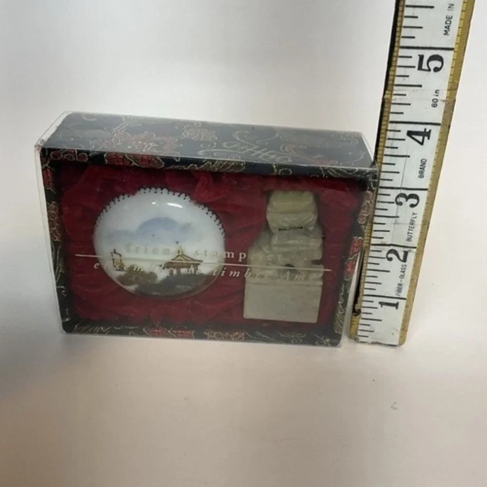 VTG  NWOT Pier One Chinese Character Friend Stamp Set Oriental Spirit 2.5
